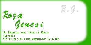 roza gencsi business card