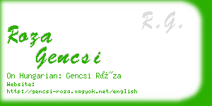 roza gencsi business card